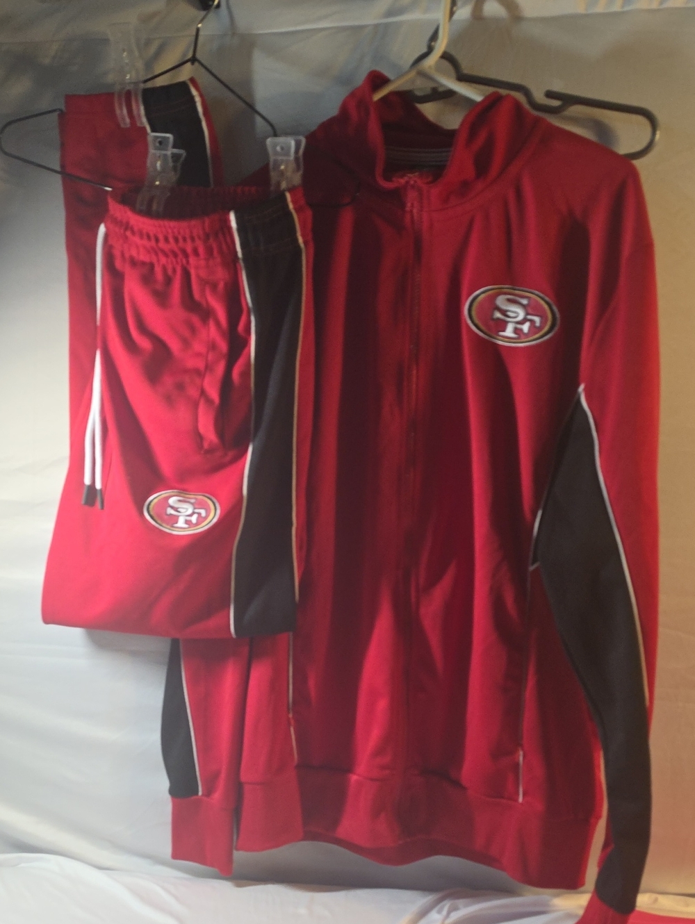 NFL Red and Black Men’s Zip Hoodie & Joggers Set